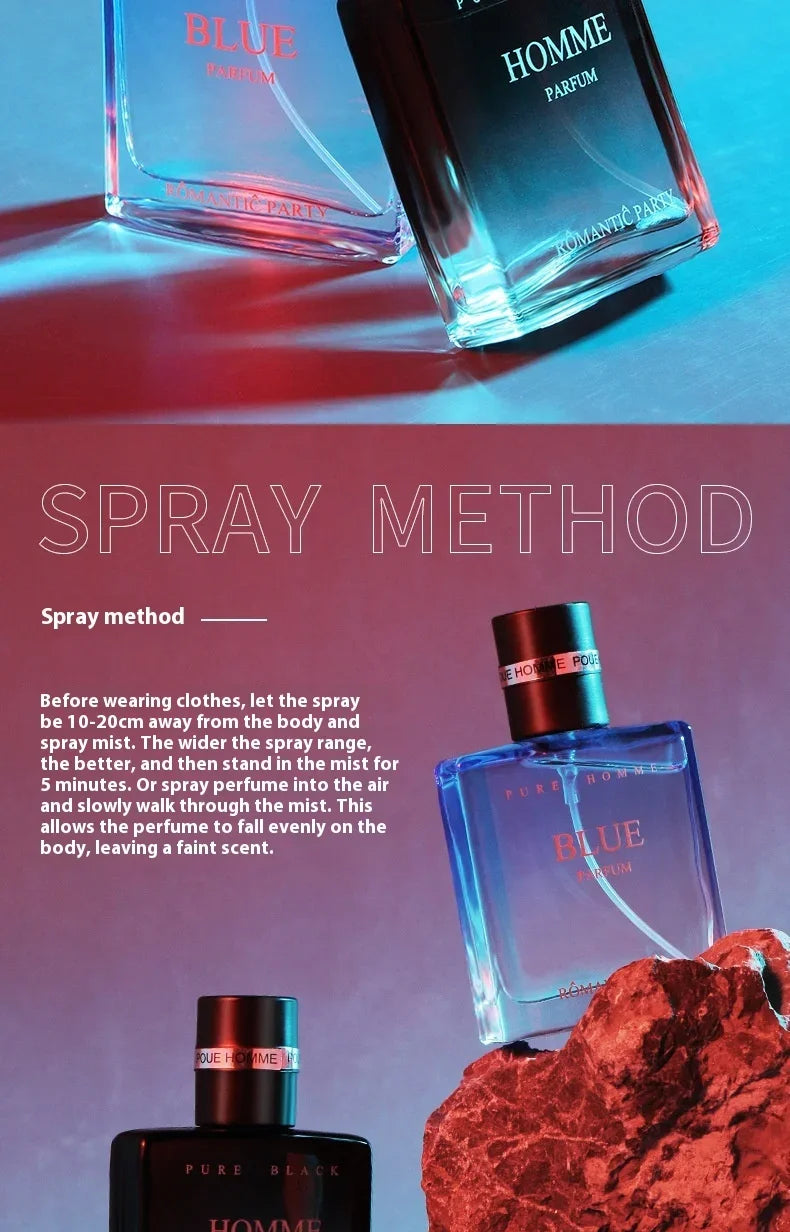 Cologne Perfume Men Spray Flirting Pheromone Long Lasting Irresistible Ocean Fruity Light Fragrance Gentleman Sandalwood Perfume