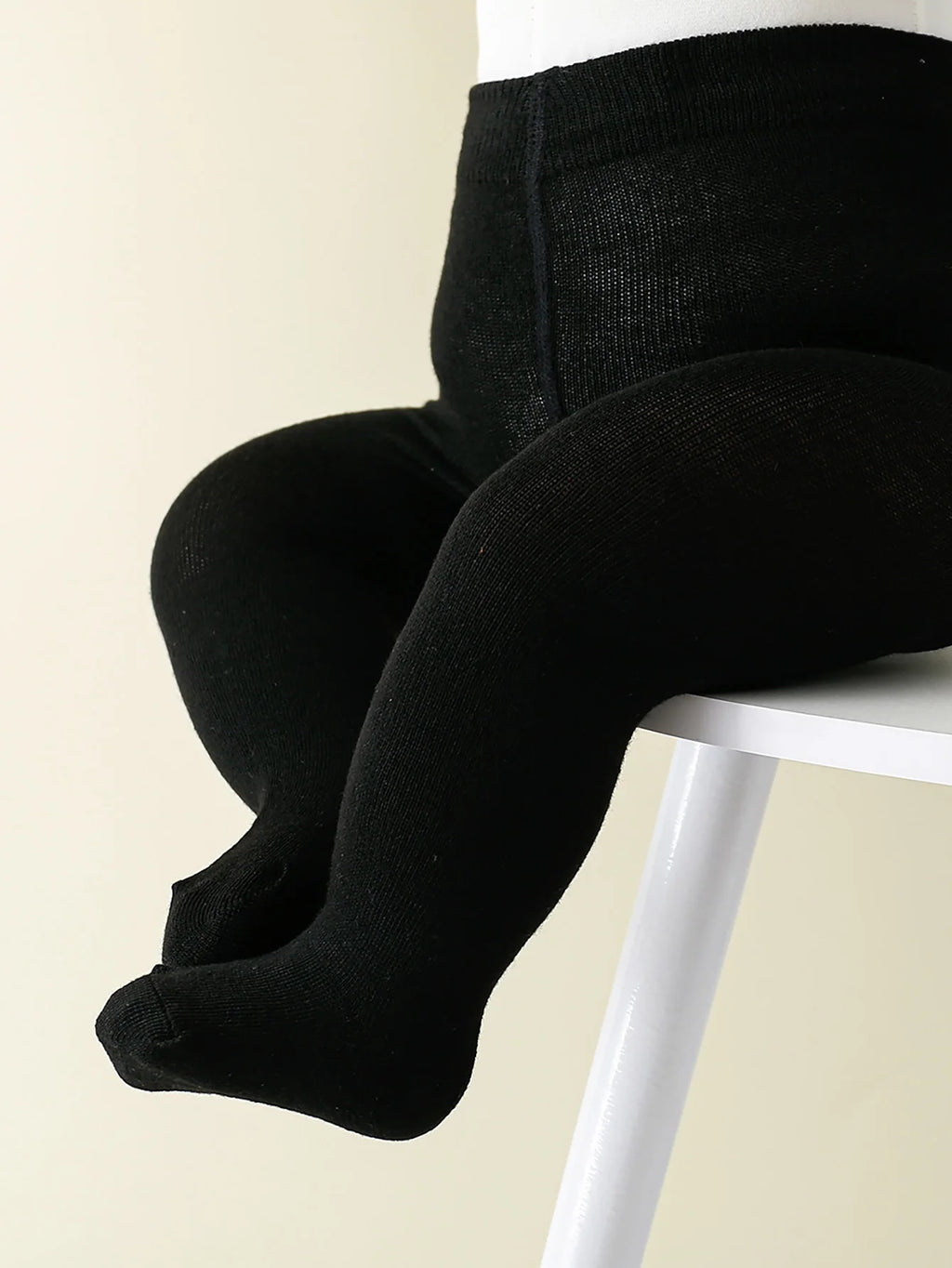 1 Pair of Infant Knitted Tight Panyhose, Soft Traceable Cotton Leggings White, Black Toddler Pants for 0-72 Months Baby Girls Wear