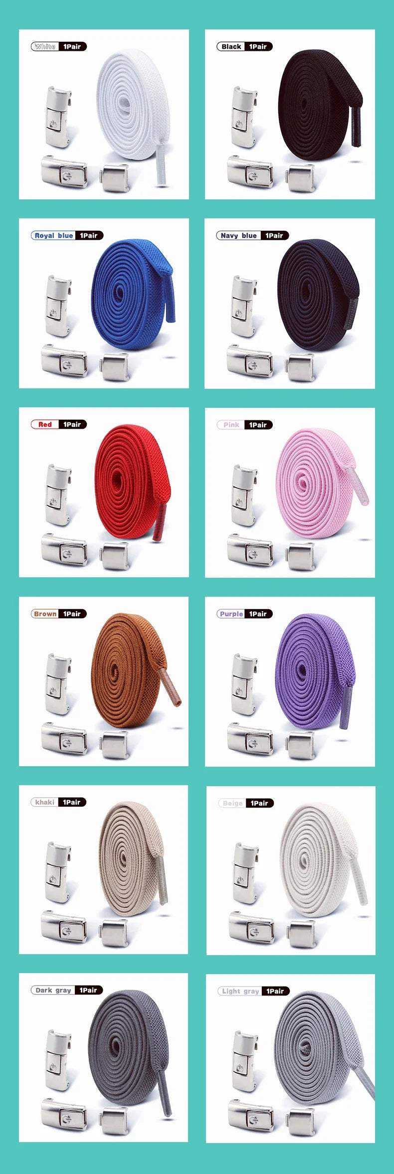 No Tie Shoe Laces Outdoor Sports Shoelaces Without Ties Elastic Laces Sneakers for Kids Adult Unisex Shoelace Shoes Accessories