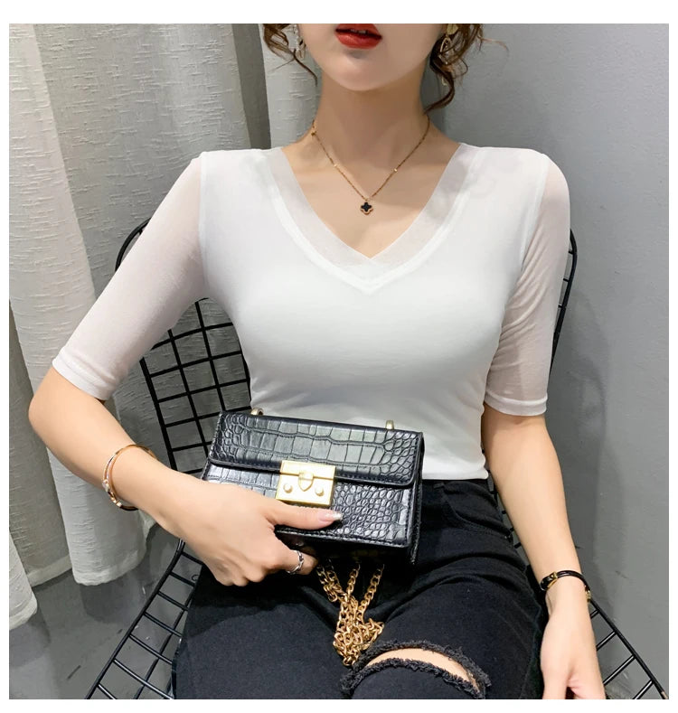 Women's Slim Fit V-Ne T-irt Me Inner Wear Top Spring Autumn Season Faionable Base irt Breathable Wear Resistant