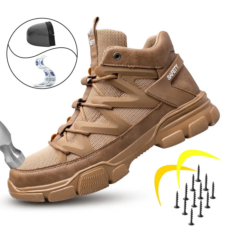 Safety Shoes Universal Breathable Outdoor Work Boots Steel Toe Anti-smash Puncture Proof Working Protective Sneakers for Men