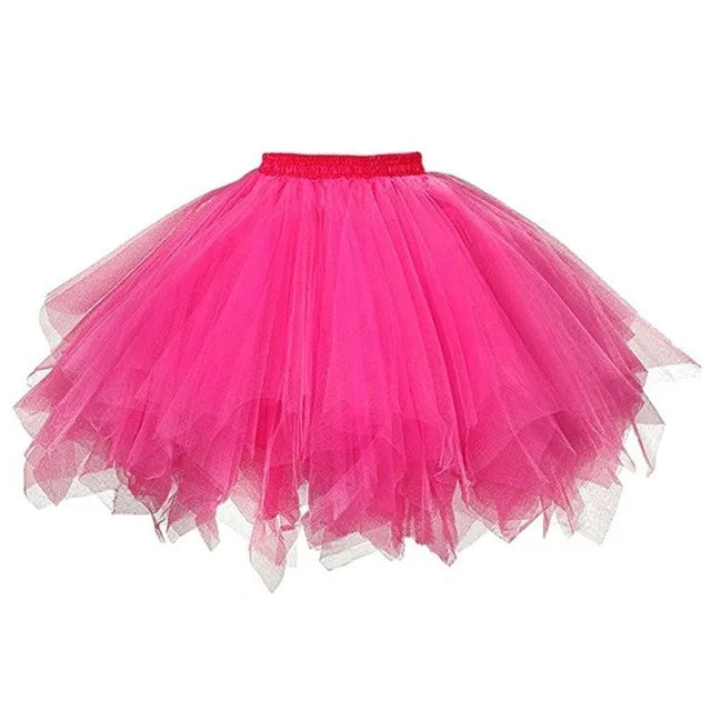 Women's Tutu Skirt 50s Rockabilly Petticoat Ballet Underskirt Elastic High Waist Ballet Skirt Dance Dress Costume Party Skirt