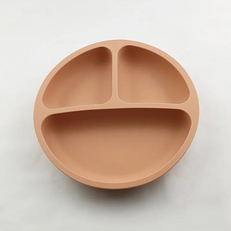 2023New Silicone Baby Dining Plate Cute Owl Children Dishes Suction Plate for Toddlers Kid Training Feeding Sucker Bowl BPA FREE