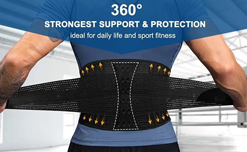 Breathable Waist Trainer Gym Girdle Back Lumbar Support Belt with 8 Stays Adjustable Abdominal Binder for Man Women Lumbar Pad