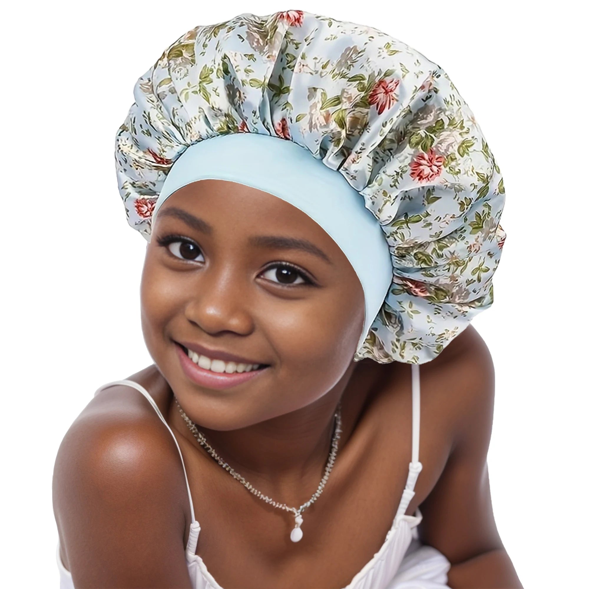 Children Bonnet New Wide Edge Elastic Butterfly Printing Sleep Fashion Leisure Home Comfortable Nightcap Hair Cap