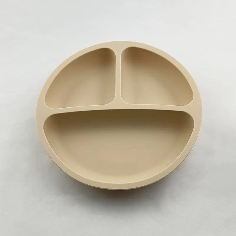 2023New Silicone Baby Dining Plate Cute Owl Children Dishes Suction Plate for Toddlers Kid Training Feeding Sucker Bowl BPA FREE