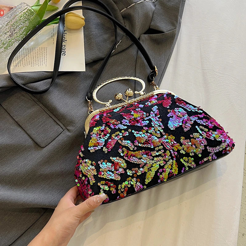 Fashion Paillette Evening Bag Women Glittering Clutch Purse Handbag Designer Luxury Wallets Party Female Shoulder Crossbody Bag