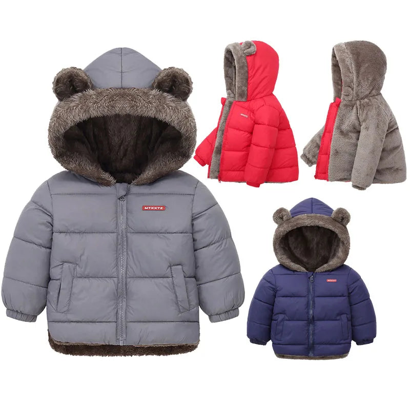 Baby hooded fleece winter jacket for boys & girls