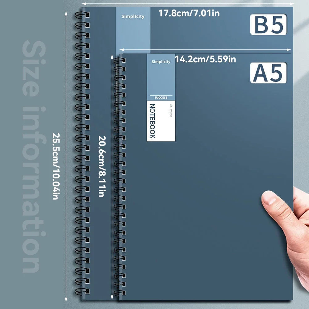 A5 B5 Vintage Spiral Notebook 40/80 Sheets Memo Journal Diary Notebook for Students Stationery Office Business School Supplies