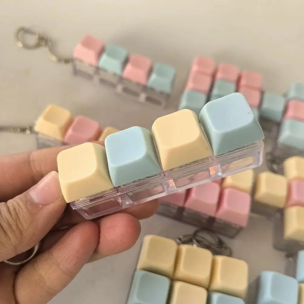Decompression 9 Keyboard Key Toy For Adults Antistress Toys Boys Girls Anti Stress Finger Keyboard Games Keychain ﻿