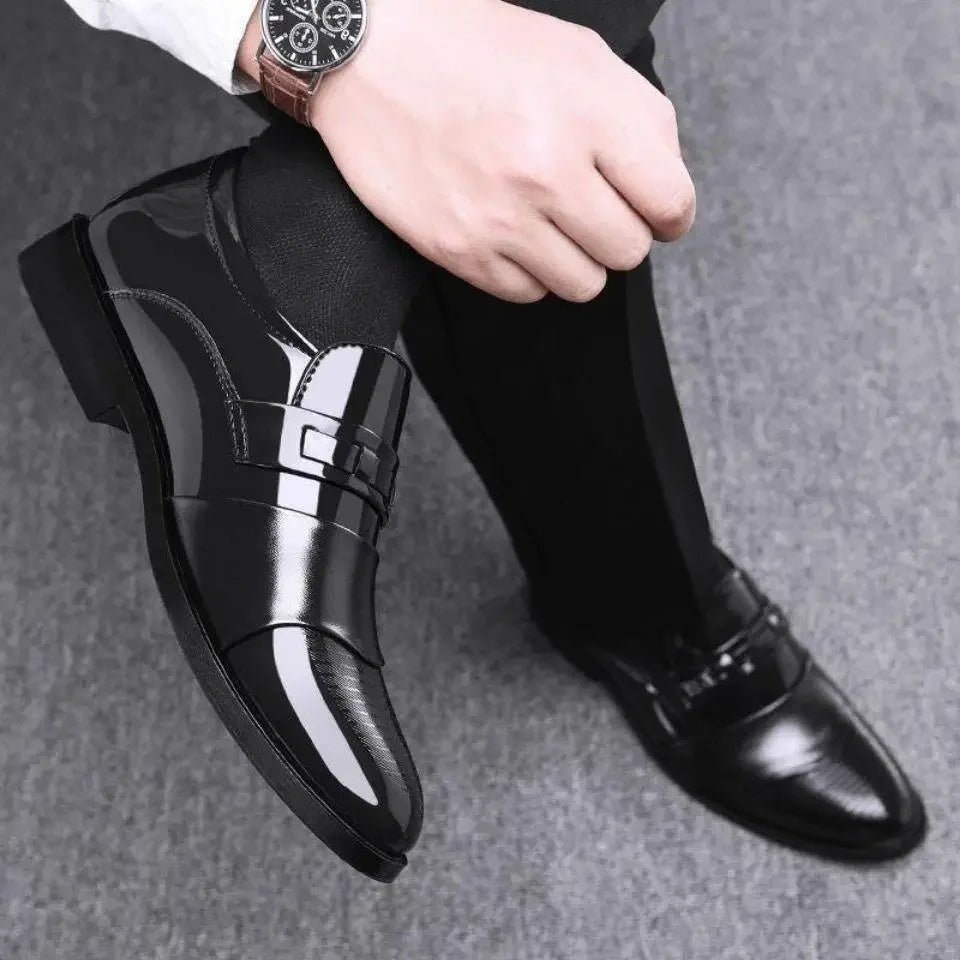 New men's formal leather Shoes Casual business non slip footwear Fashion minimalist work shoes Comfortable male flat Zapatillas