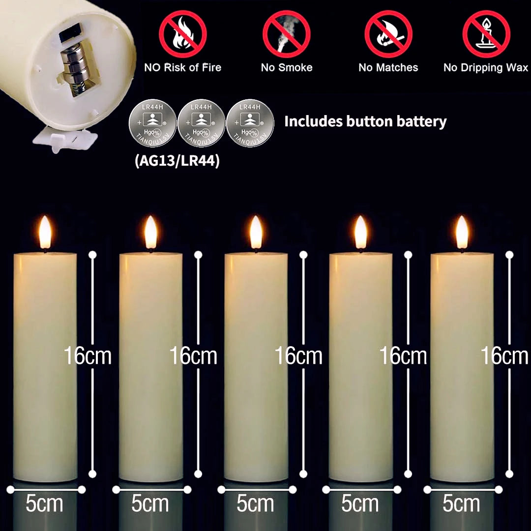 6-120PCS Led Candles Bulk Flickering Flameless Candles Battery Operated Fake Pillar Candle Wedding Birthday Party Decor Concert