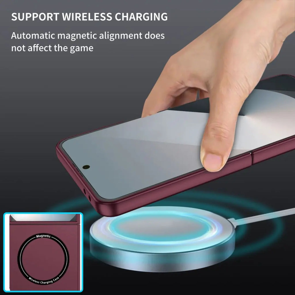 For Galaxy Z Flip7 Case Ultra Slim Wireless Charging Anti Shock Phone Cover Lightweight Flip 5/6 Solid Protecive Cover