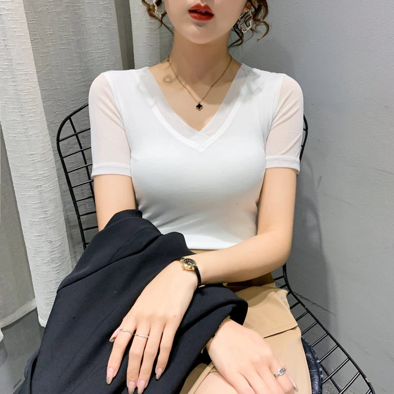 Women's Slim Fit V-Ne T-irt Me Inner Wear Top Spring Autumn Season Faionable Base irt Breathable Wear Resistant
