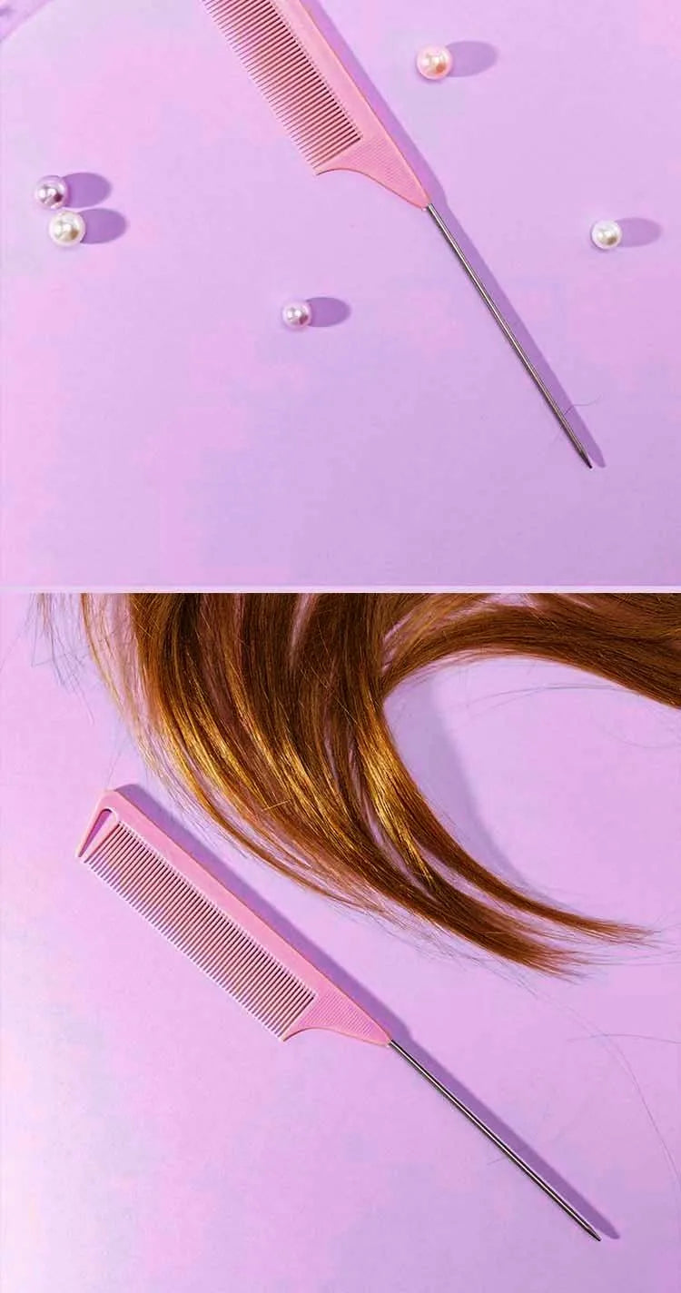 9PCS Alligator Clips and Steel Pins Pointed Tail Picking Comb Heat-resistant Anti-static Supplies Professional Hairdressing