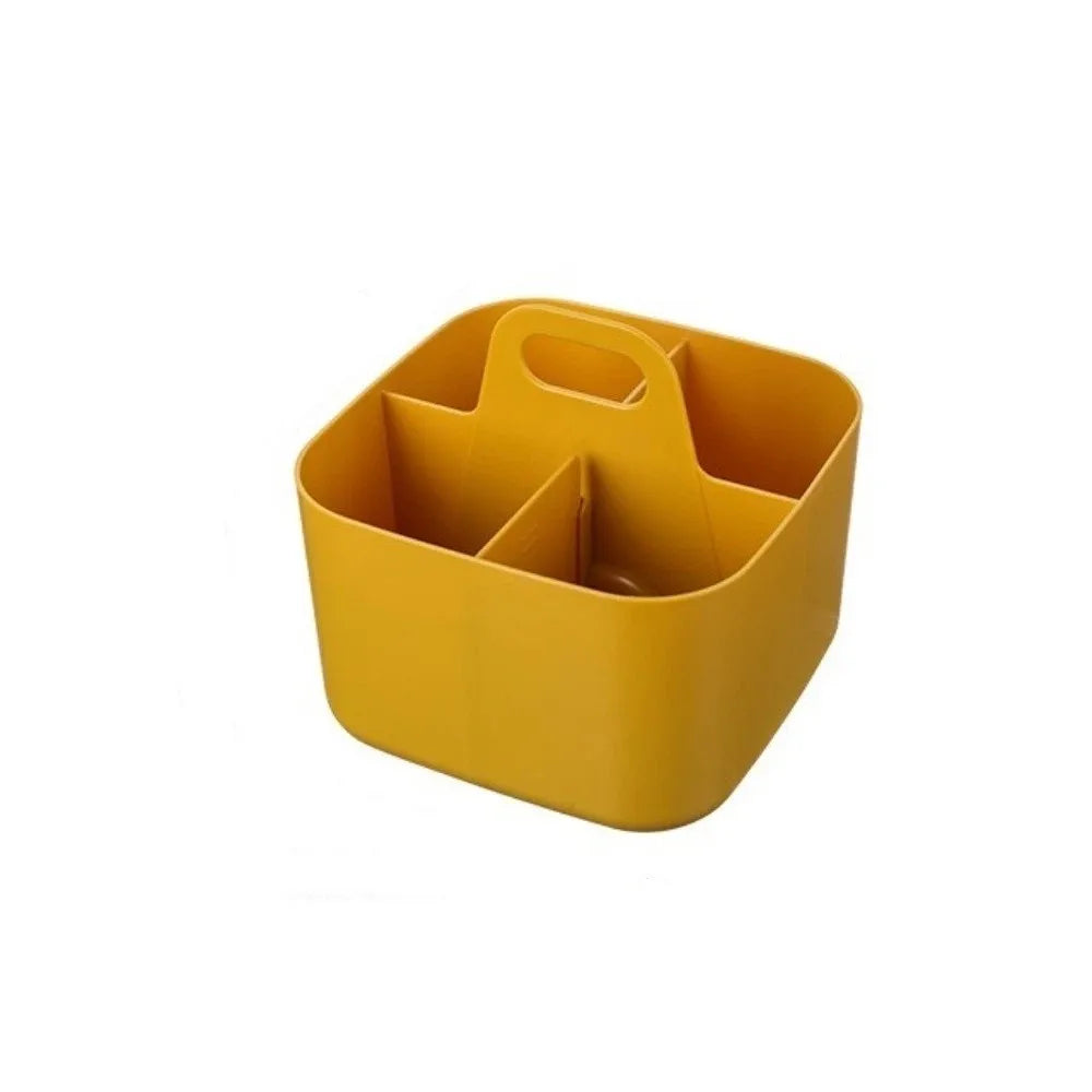 Plastic Cosmetic Organiser Multi-compartment with Handle Split Pen Organiser Divider Sorting Desk Storage Basket Office