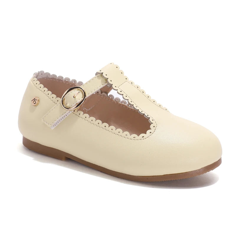 AS New Kids Shoes Children Beige Shoes Baby Boys Leather Shoes Toddler Princess Flats Girls Oxford Fashion Platform Mary Jane
