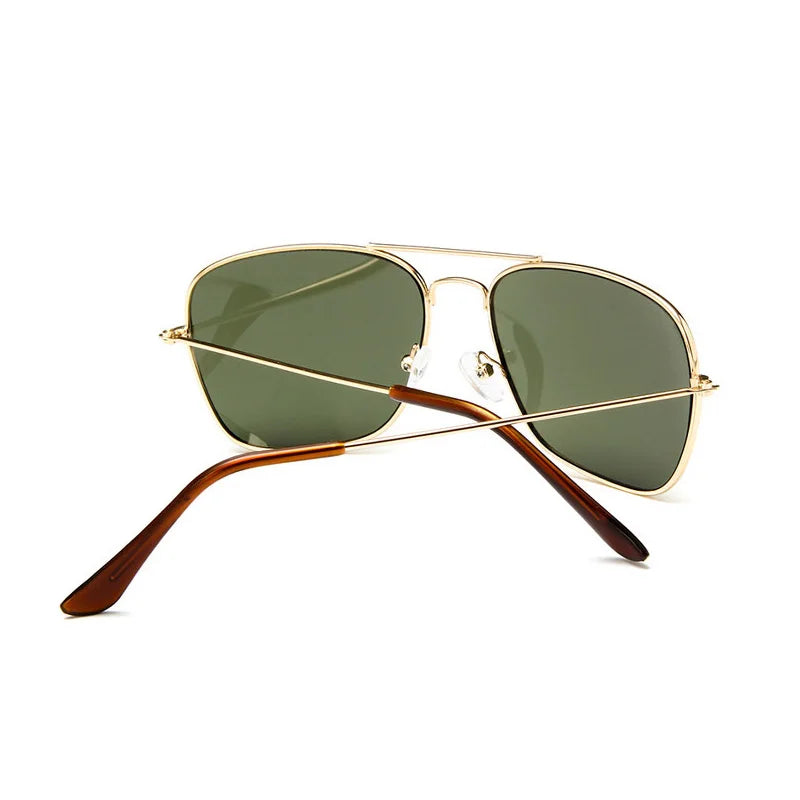 Shonemes Square Sunglasses Vintage Double Bridge Driving Shades Metal Frame Outdoor UV400 Sun Glasses for Men Women