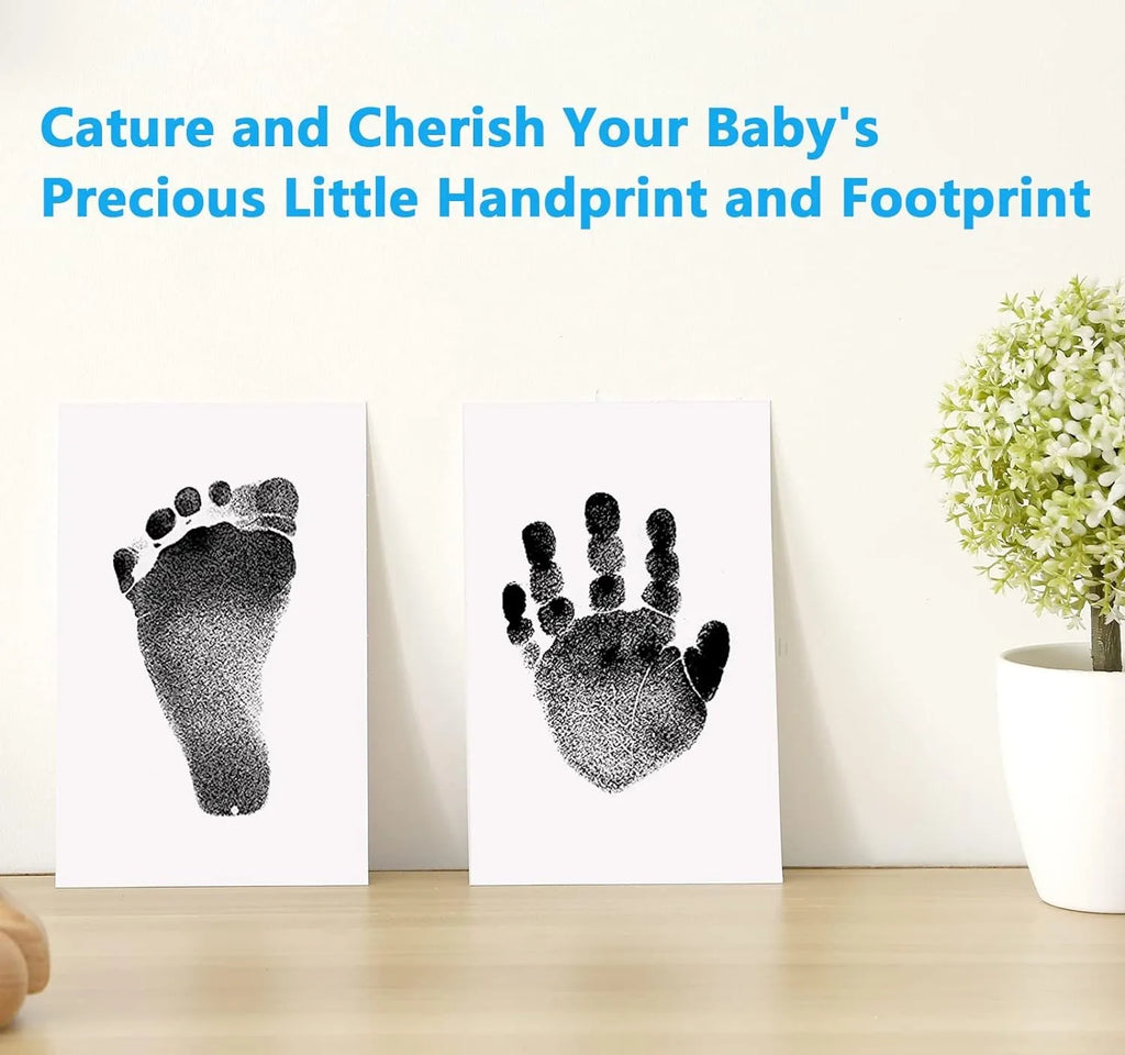 Newborn Baby Handprint and Footprint Paw Print Kit 1 Clean Touch Ink Pads 2 Imprint Cards Pet Inkless Infant Hand and Feet Stamp