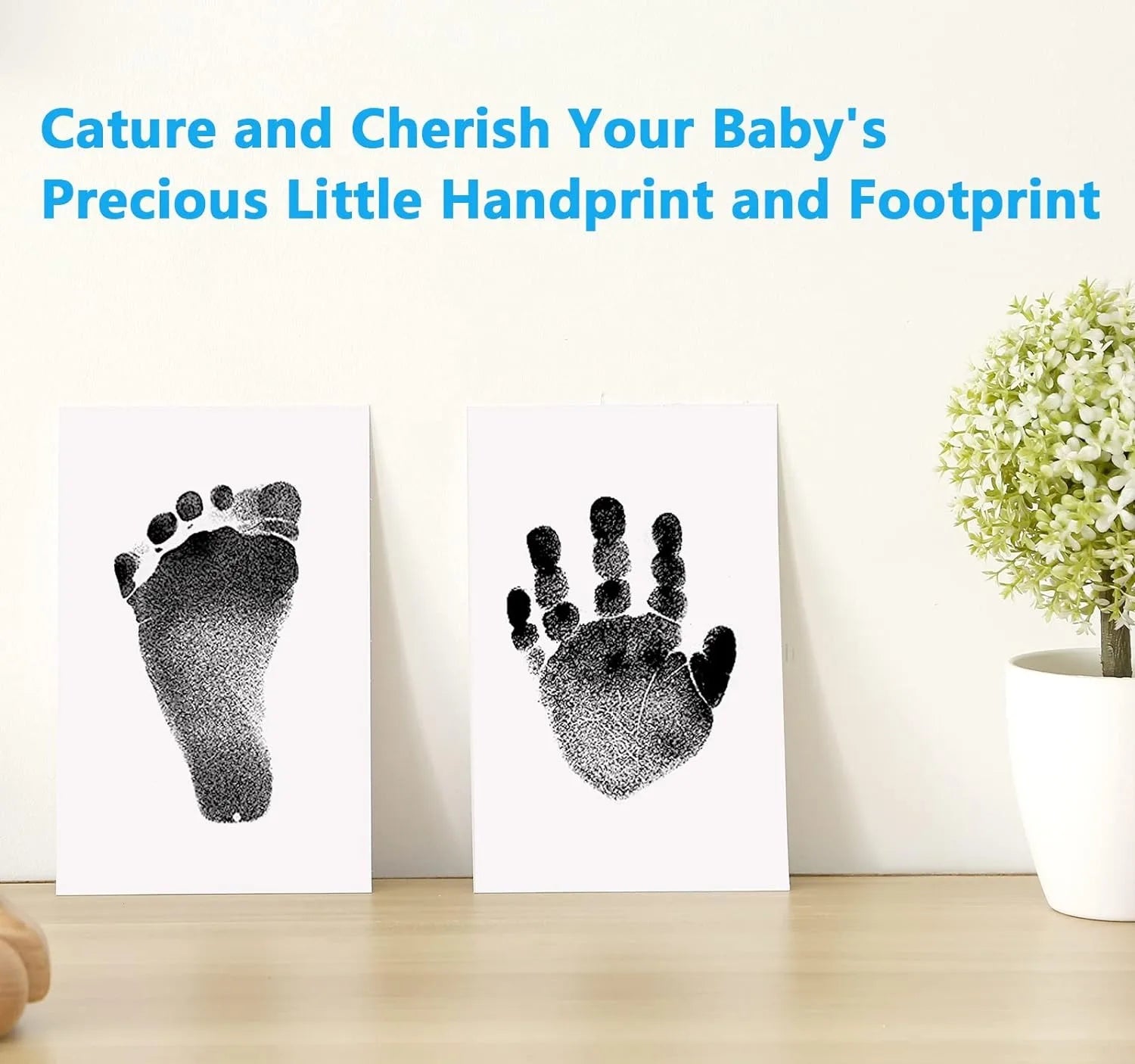 Newborn Baby Handprint and Footprint Paw Print Kit 1 Clean Touch Ink Pads 2 Imprint Cards Pet Inkless Infant Hand and Feet Stamp