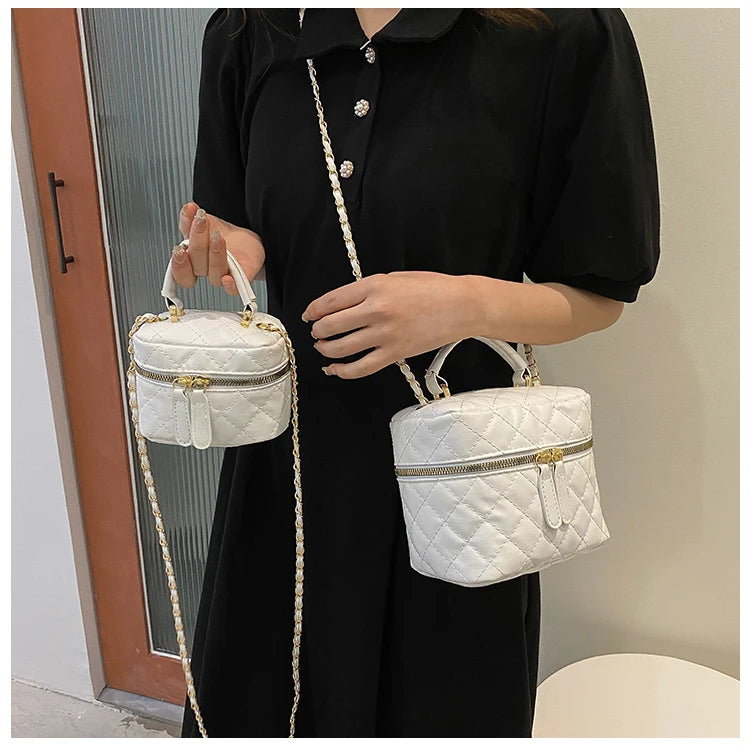 Trendy  Buet Handbag Women's Crossbody Versatile High-End Feel PU Leather Soft Surface Zipper Closure Casual Sle