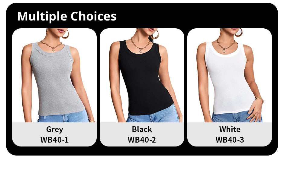 1/3 Pieces Four Seasons Thin Ladies Solid Color Joker Camisole Young Women Plus Size Comfortable and Sexy T-shirt Shirt Casual