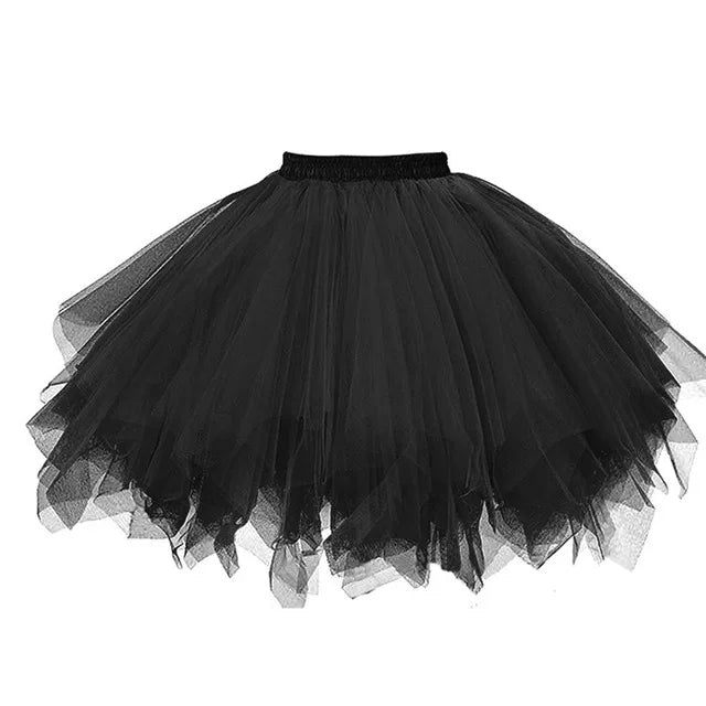 Women's Tutu Skirt 50s Rockabilly Petticoat Ballet Underskirt Elastic High Waist Ballet Skirt Dance Dress Costume Party Skirt