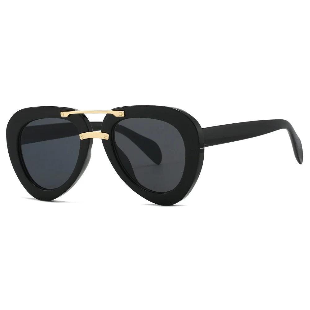 New Trend Sunglasses Women Men Pilot Design Retro Casual Black Unisex Fashion Travel Vintage Sun Glasses For Female UV400
