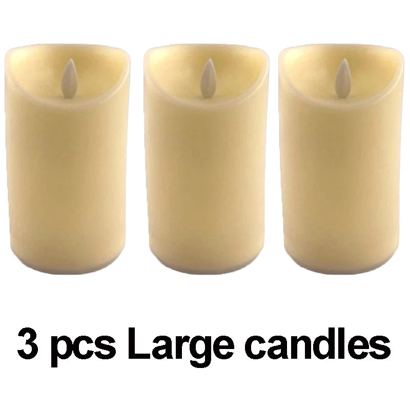 Flameless LED Candle Warm glowing decorative electric candles Home decorative candles for Ramadan Eid Festival Party Decor