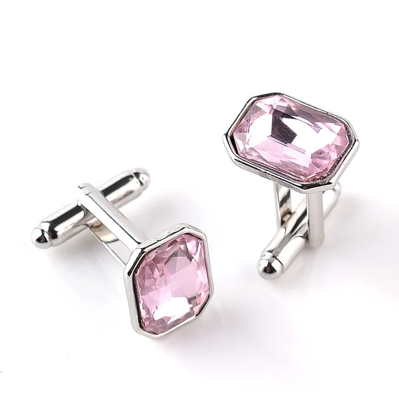 Mens Cufflinks For Suits Button Fashion Luxury Buckle Colorful Blue Red Pink Silvery Cufflinks For Mans Buckle Wedding Gift