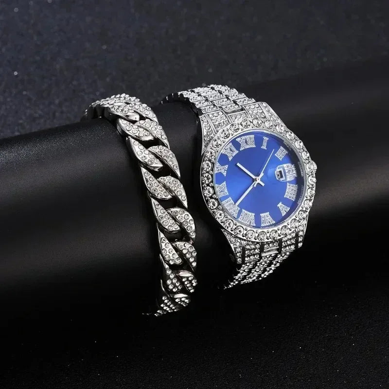 Fashion Full Iced Out Watch for Men Multiple Colors Hip Hop Mens Watch Fashion Cool Bling Diamond Luxury Mens Watches Clock
