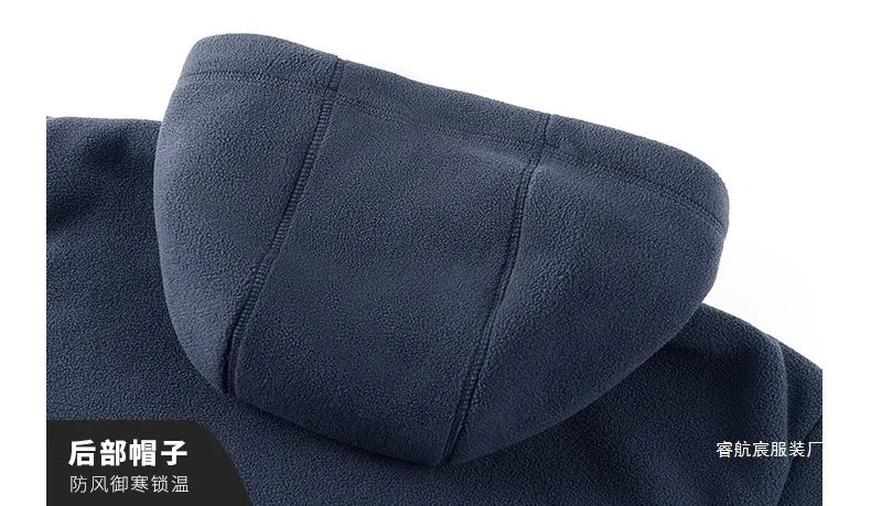 Men's Autumn Winter Fleece Jacket European-Style Hooded Warm Outdoor Thickened Couples' Coats New Arrivals