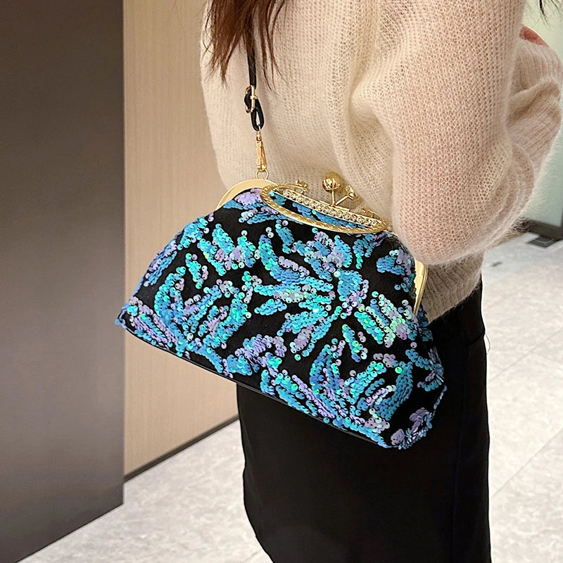Fashion Paillette Evening Bag Women Glittering Clutch Purse Handbag Designer Luxury Wallets Party Female Shoulder Crossbody Bag