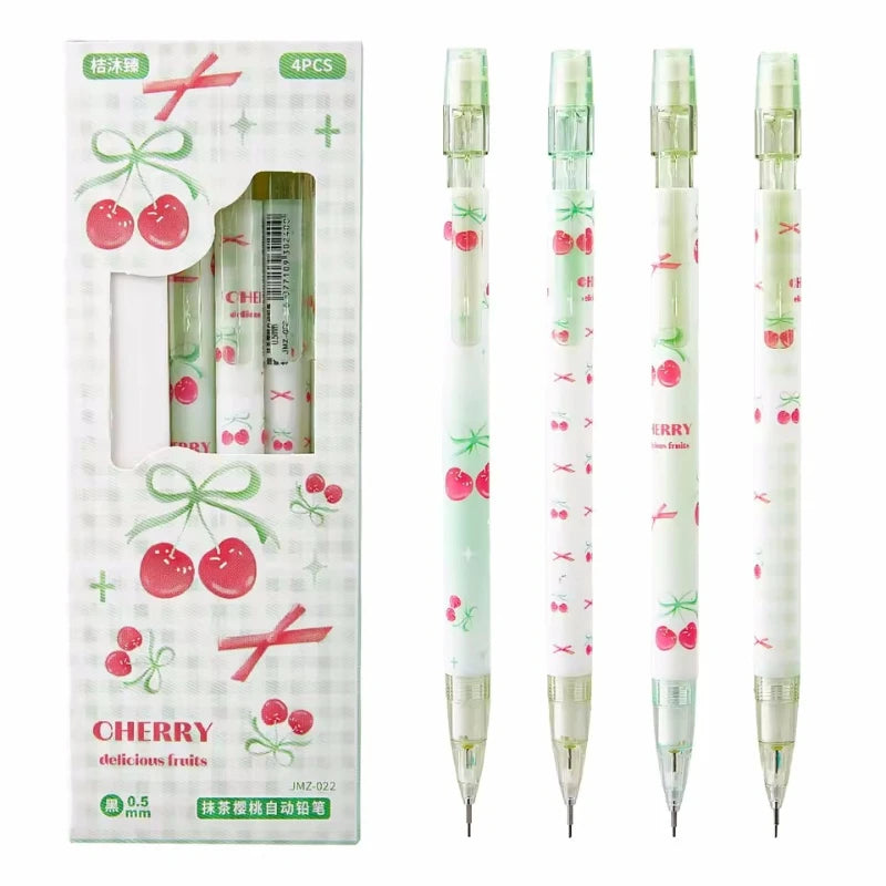 4Pcs 0.5mm Mechanical Pencils with Eraser Smooth Writing Erasable Press Automatic Pencil School Office Supply Student Stationery