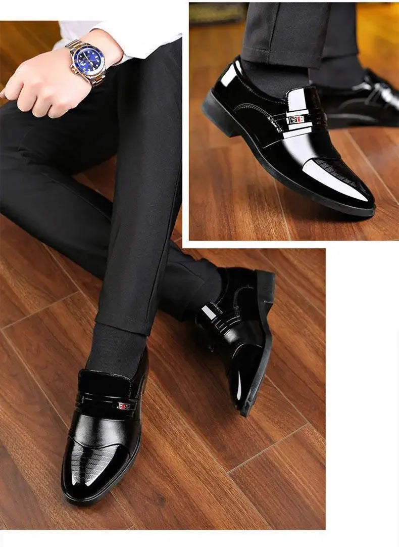 New men's formal leather Shoes Casual business non slip footwear Fashion minimalist work shoes Comfortable male flat Zapatillas