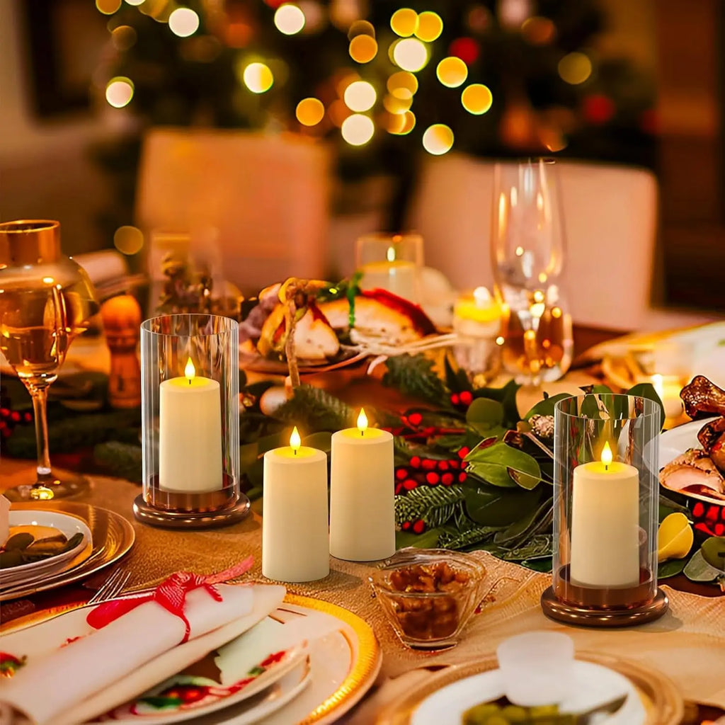 6-120PCS Led Candles Bulk Flickering Flameless Candles Battery Operated Fake Pillar Candle Wedding Birthday Party Decor Concert