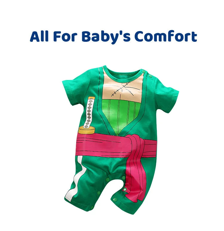 Newborn Clothing Handsome Anime Role Play Cotton Comfortable Soft Boys And Girls 0-18 Summer Short Sleeved Baby Jumpsuit