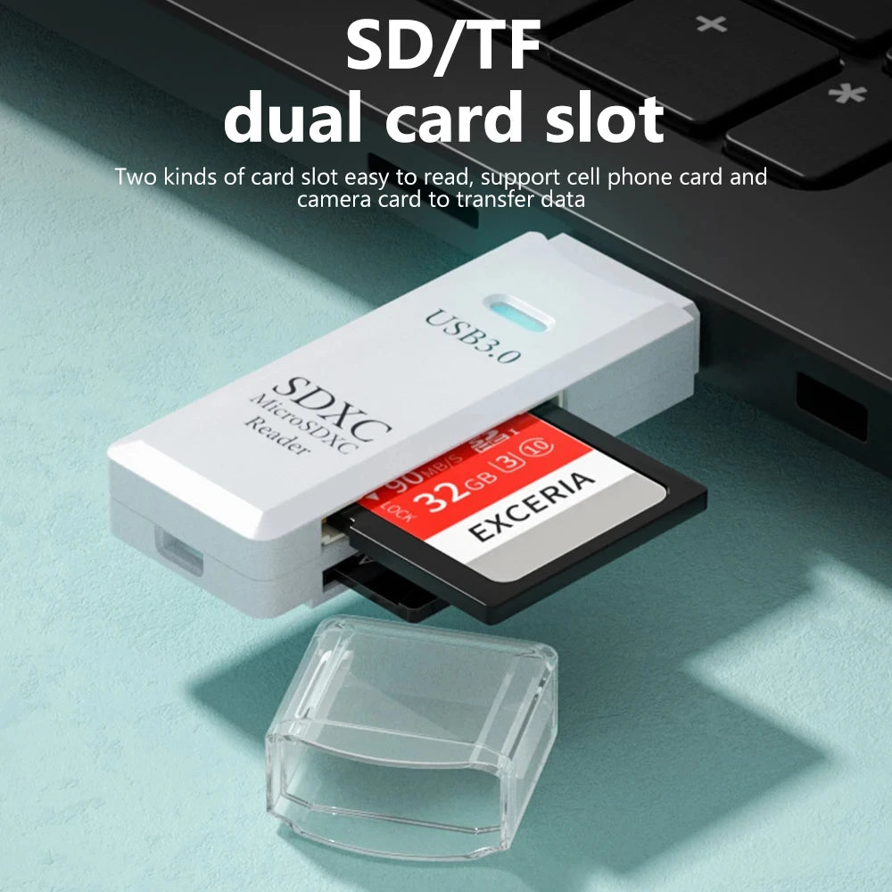NNBILI 1-2pcs Card Reader USB3.0/2.0 To SD TF Memory Adapter High Speed TF Memory 2 IN 1 Card Reader For PC Laptop Accessories