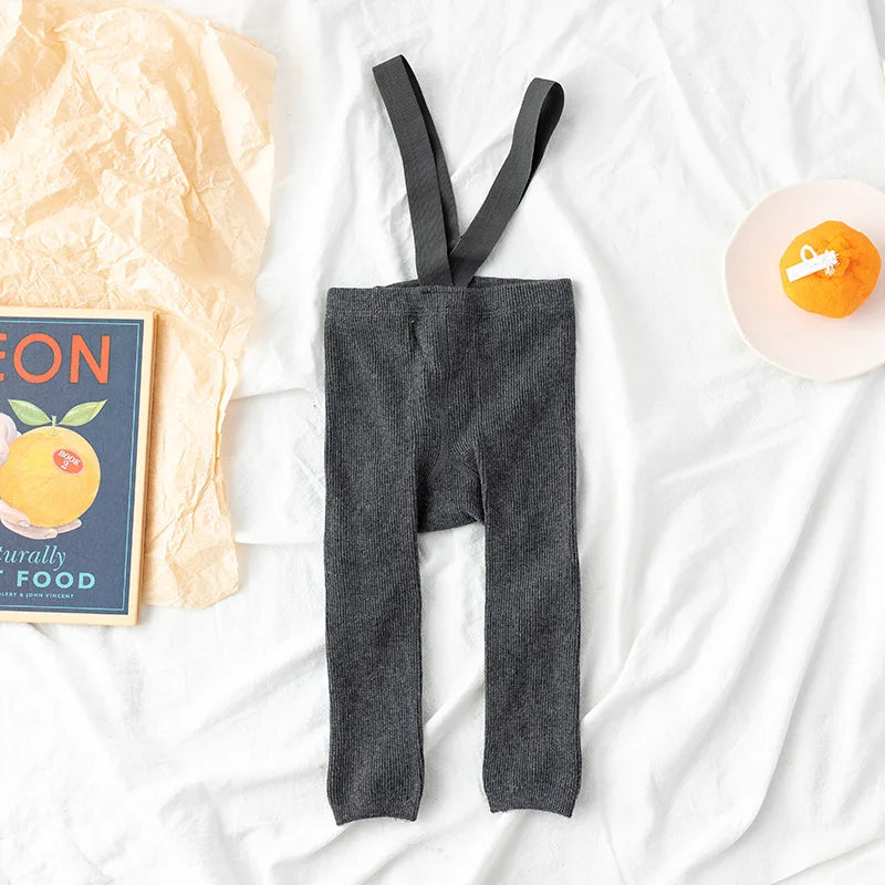 Infant Baby Girl Boy Suspender Leggings High Waist High Elasticity Solid Simple Style Spring Clothing Accessories Stockings 1-2Y