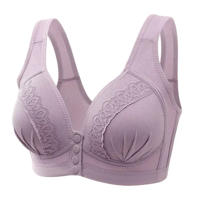 Sexy lace bra lactation lingerie huddle breathable comfortable vice breast no steel ring bra for middle-aged mothe