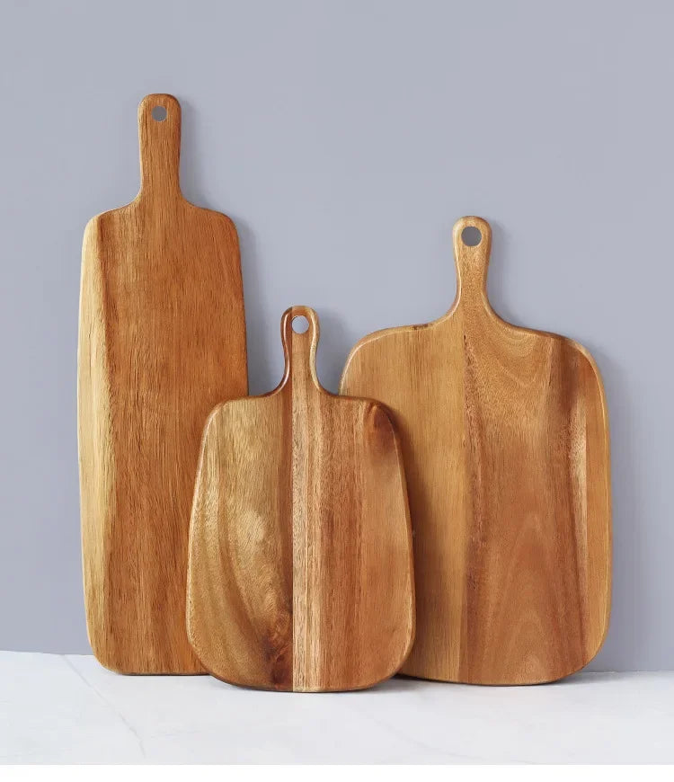 High Quality Kitchen Wooden Chopping Blocks Beech Cutting Board Pizza Bread Fruit Sushi Tray Hangable Screative Kitchen Tool