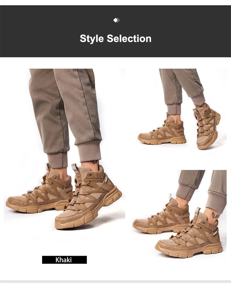 Safety Shoes Universal Breathable Outdoor Work Boots Steel Toe Anti-smash Puncture Proof Working Protective Sneakers for Men