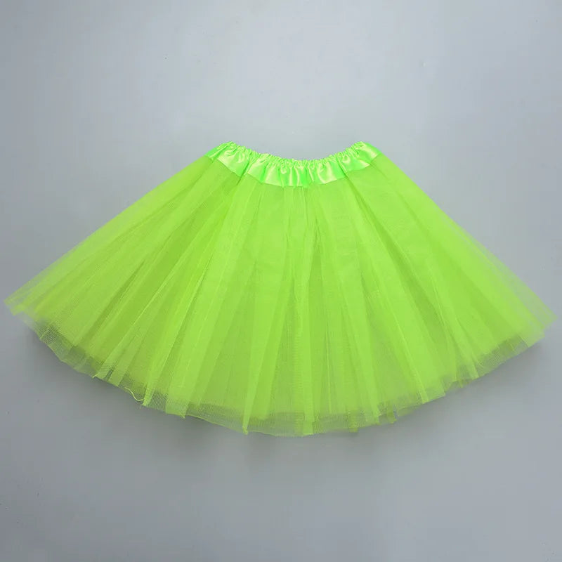 Girl Elastic Ballet Dancewear Tutus Mini Skirt For Birthday Party Dance 3 Layer Tulle Tutu Skirt for Kids Princess 2-8Y Girls