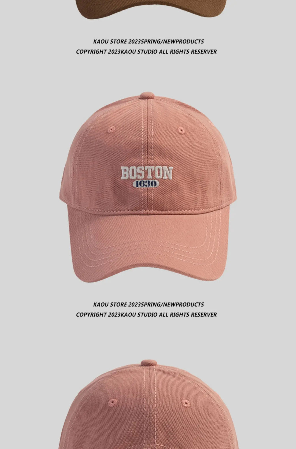 Hat Female Pink Ins Embroidered Peaked Cap Korean Style Versatile Curved Brim Trendy Men's Baseball Cap Spring and Autumn