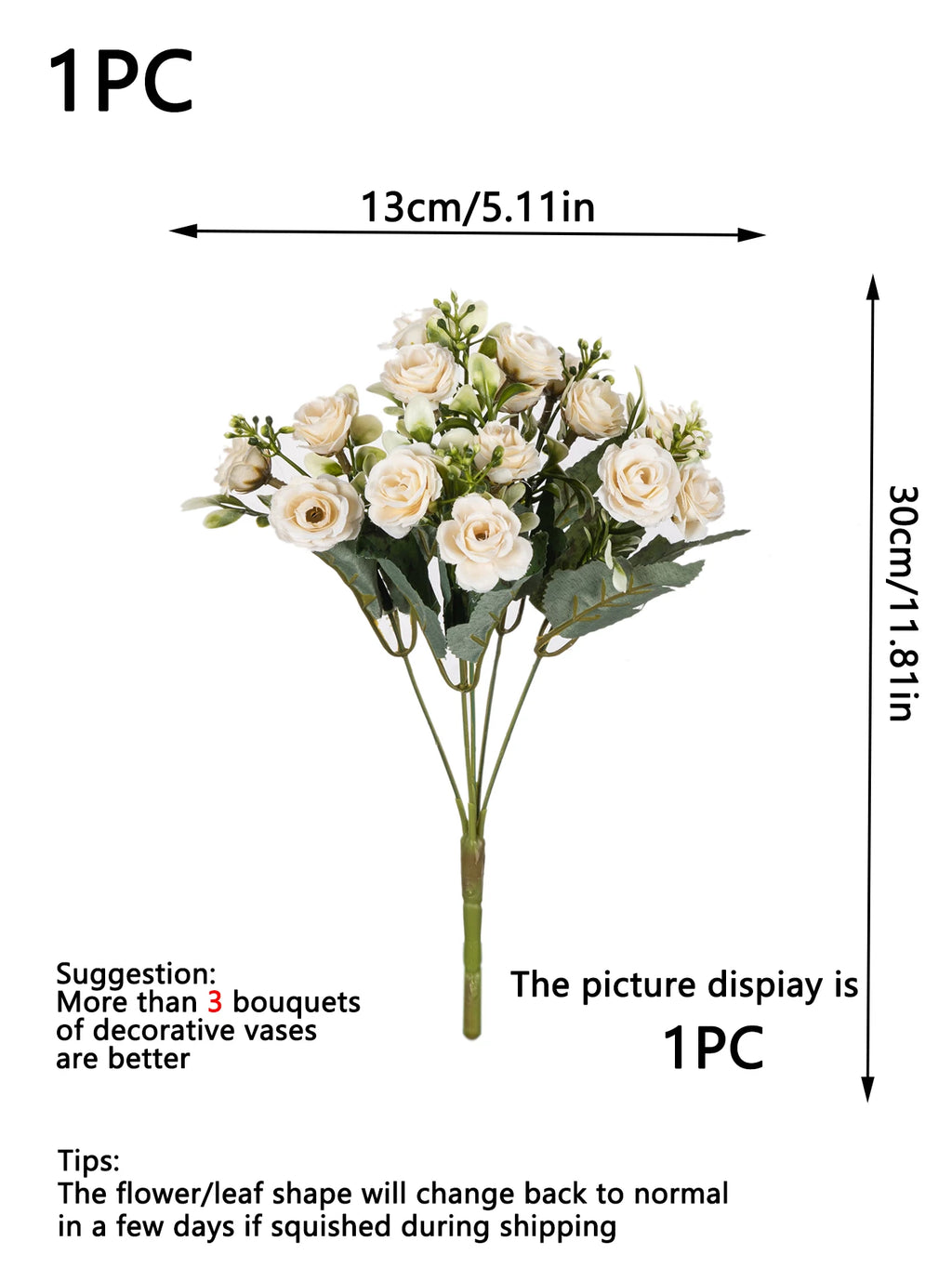 Artificial Flowers Silk Rose Wedding Bridal Bouquet Home Table Outdoor Garden Archway Ultraviolet Proof DIY Gift Room Decoration