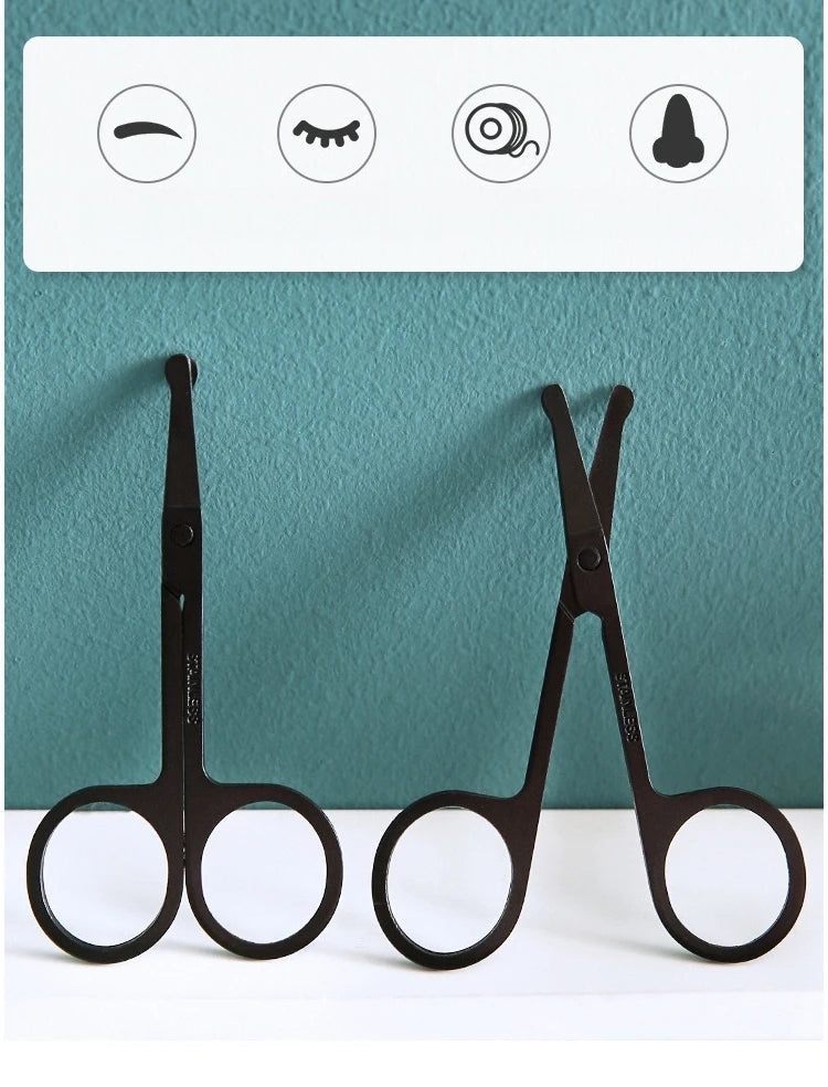 Black Round Head Nose Hair Trimmer – Stainless Steel, Safety Design for Men and Women