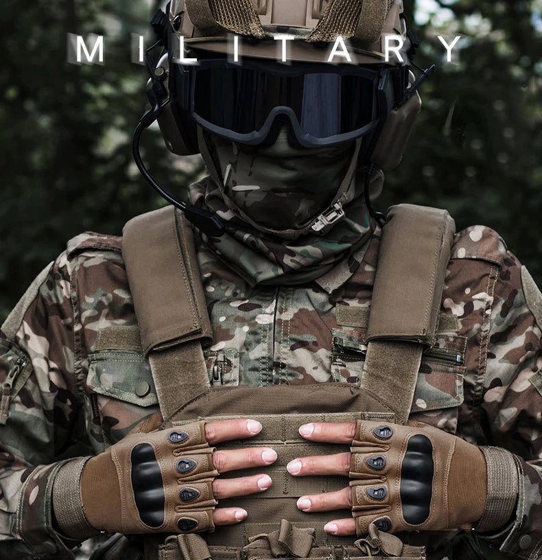 Tactical Gloves Cycling Men Women Half Finger Hard Shell Gloves Spring Summer Training Combat Protection Motorcycle Gloves Climb