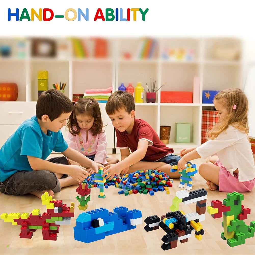 1000/500/300pcs Building Blocks City DIY Creative Building Blocks Compatible Building Blocks Large Base Plate Educational Child