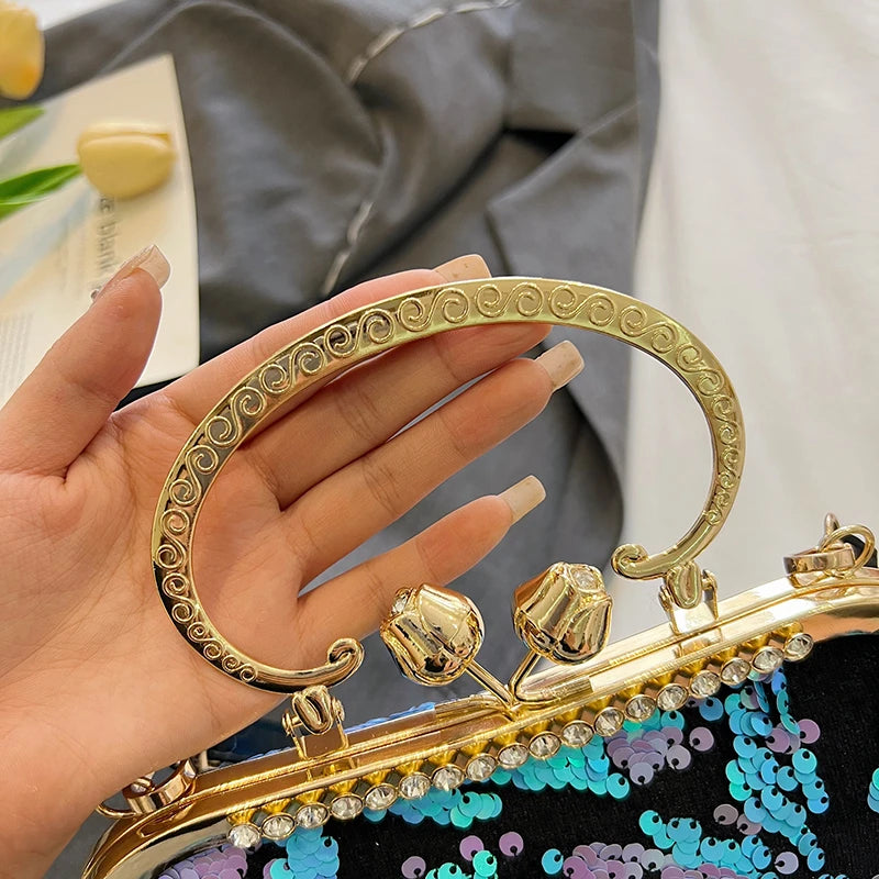 Fashion Paillette Evening Bag Women Glittering Clutch Purse Handbag Designer Luxury Wallets Party Female Shoulder Crossbody Bag