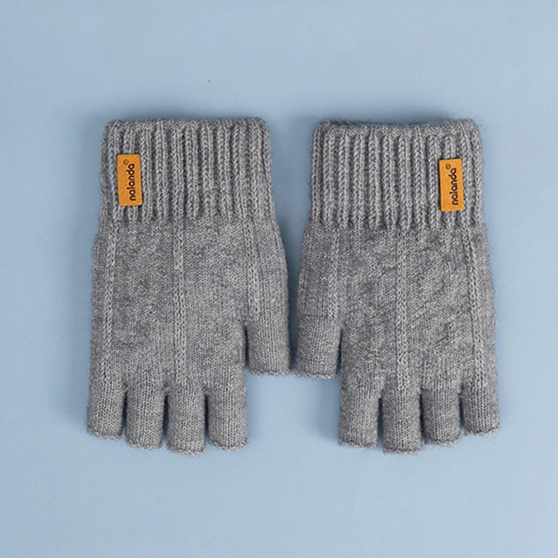 Fashion Winter Autumn Knitted gloves Warm Plush Fingerless gloves for men & Women outdoor sport touchscreen gloves